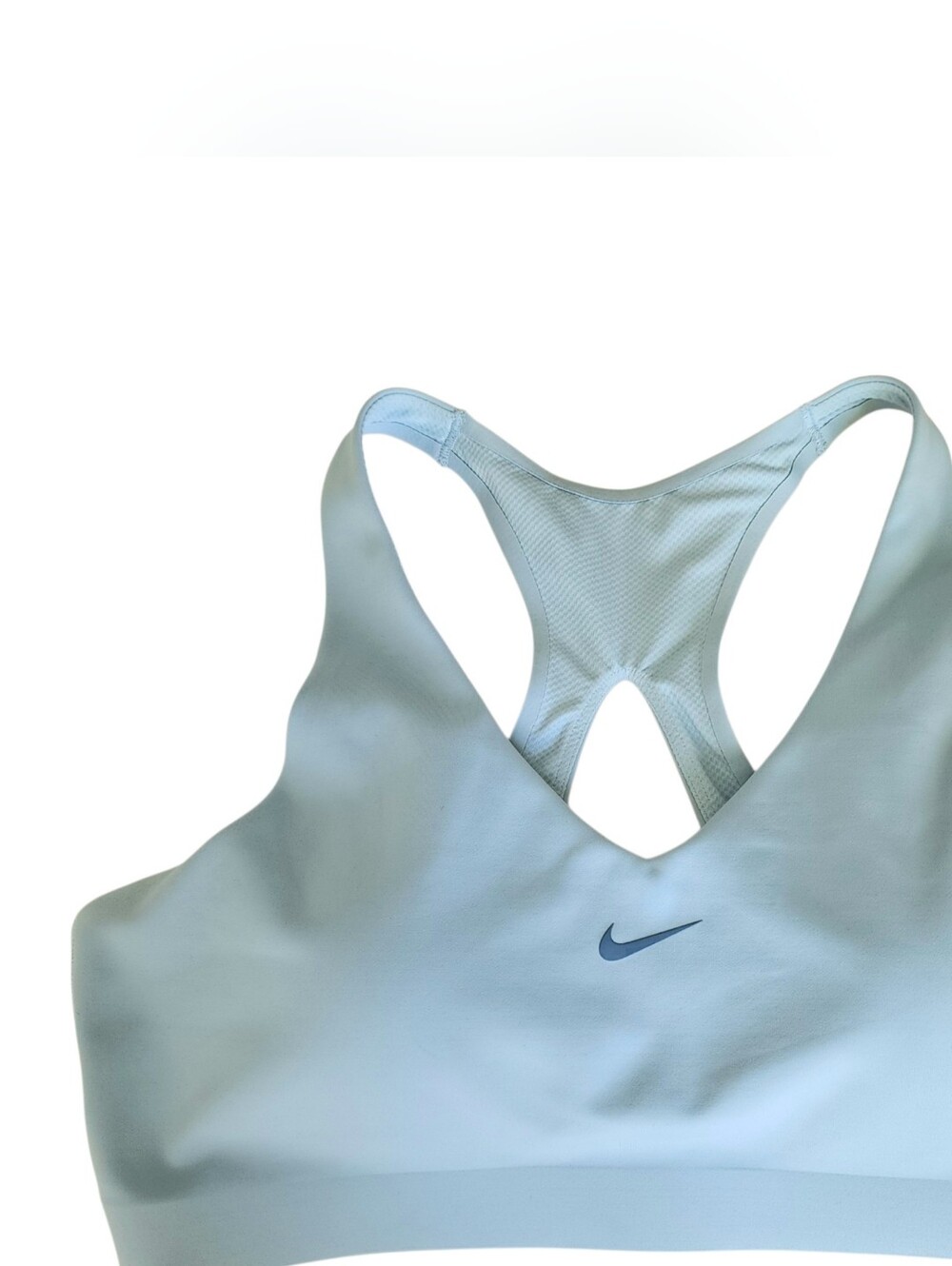 Nike Women’s Dri-Fit Swoosh Sports Bra XL Light Blue Racerback
